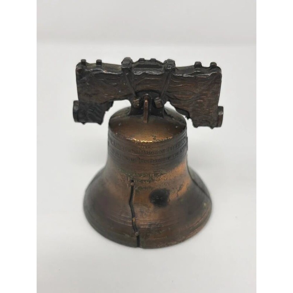 Vintage Mini Liberty Bell Replica Metal Souvenir Pass and Stow Philadelphia